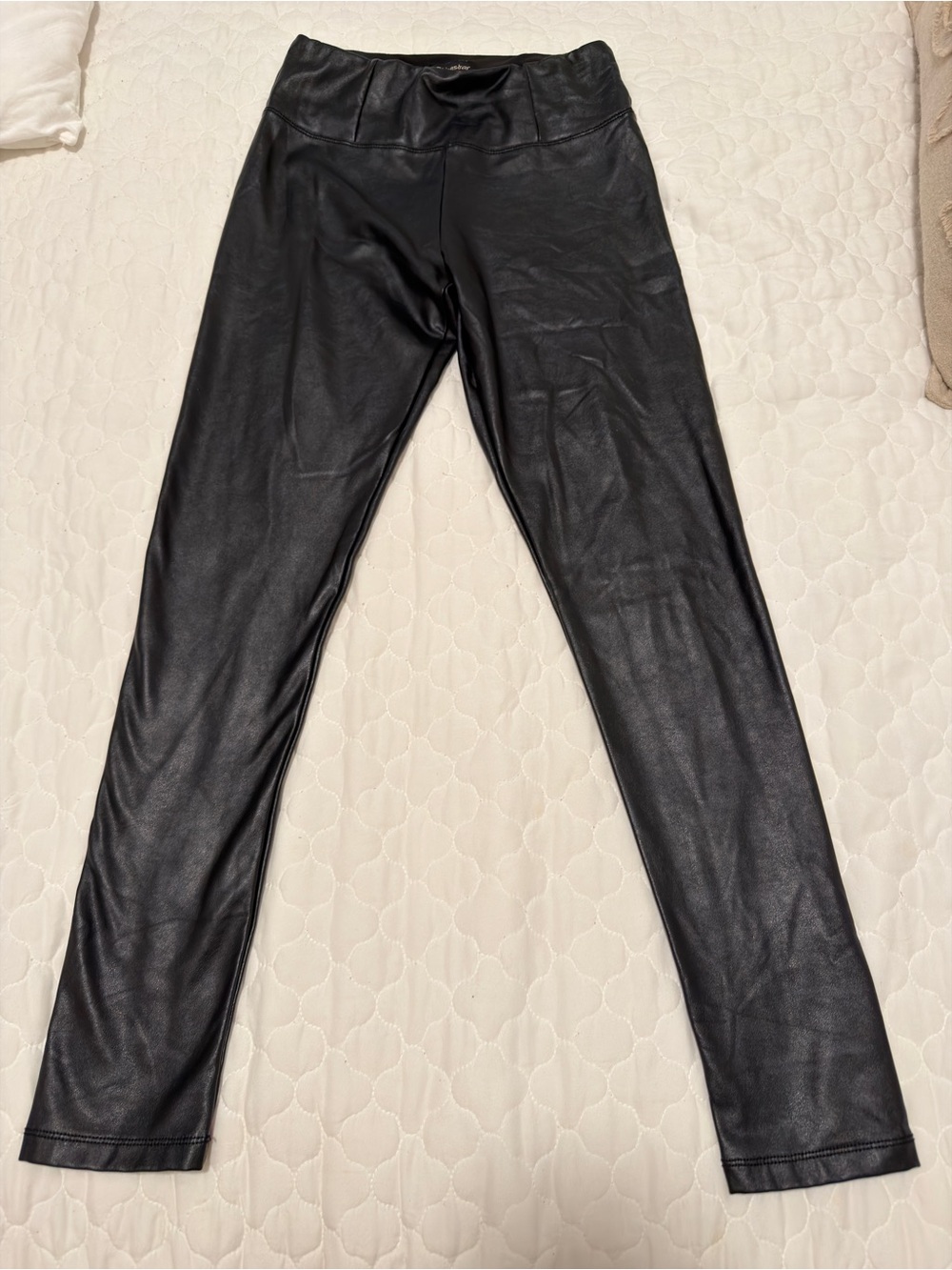 Shinestar Black Faux Leather Leggings